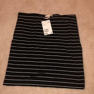 H&M horizontal striped bodycon skirt